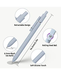 Danrong 10 Pack 0.5mm Fine Point Ink Gel Pens Soft Grip Smooth Writing Journaling Note Taking Office School Supplies Gifts