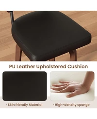 gaomon Swivel Bar Stools Set of 2, 26 Inch Upholstered Counter Height Bar Stools with Back and Walnut Wood Legs