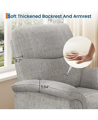 homfan Oversized Swivel Rocker Recliner Chair – Manual Chenille Armchair Extra Wide Seat Comfortable Single Sofa for Living Room