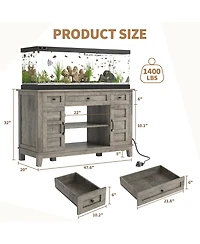 gaomon Rustic-Style Storage Cabinet-Fits an Aquarium-Features Two Doors and Three Drawers for Storage