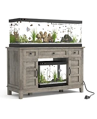 gaomon Rustic-Style Storage Cabinet-Fits an Aquarium-Features Two Doors and Three Drawers for Storage