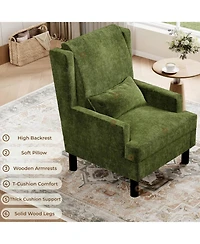 gaomon Upholstered Wingback Accent Chair, Modern Reading Armchair for Living Room