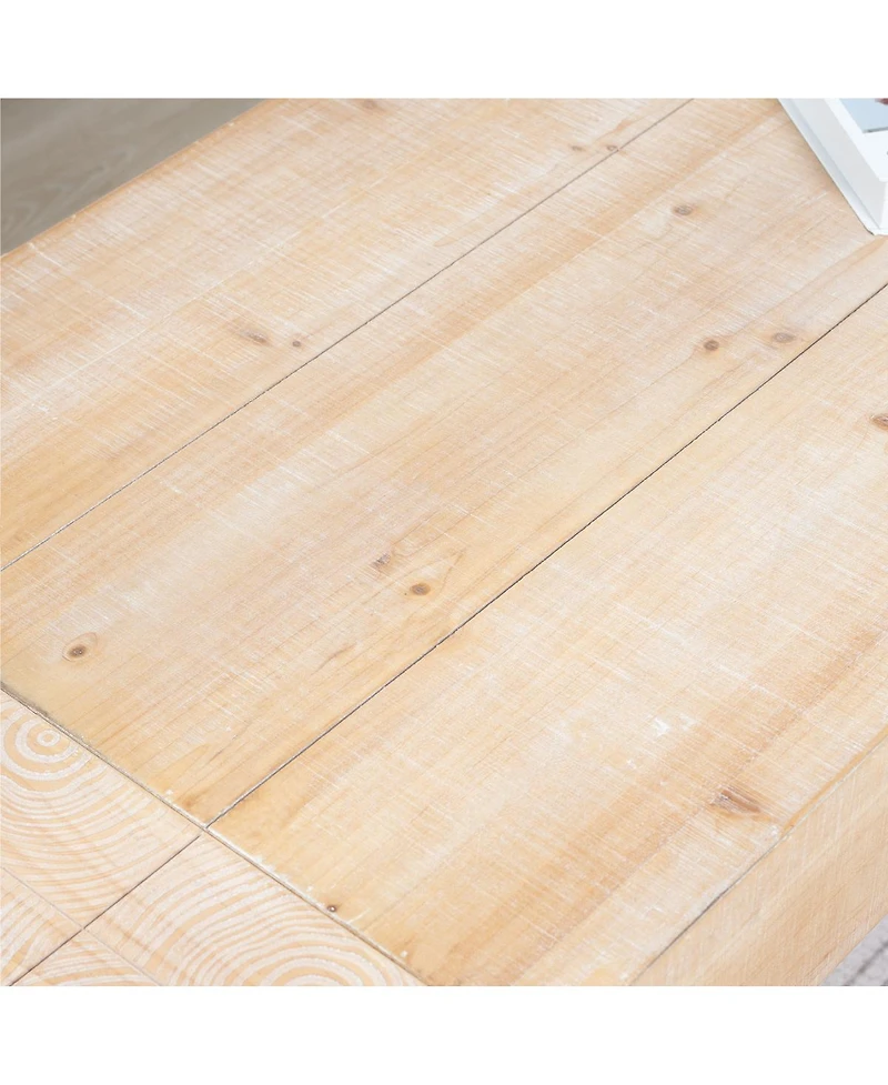 Streamdale Furniture 49" Rustic washed Wood Coffee Table - Modern Farmhouse Center Table