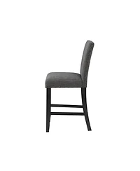 HomeRoots Set of 2 26" Wood and Fabric Counter Height Bar Chairs