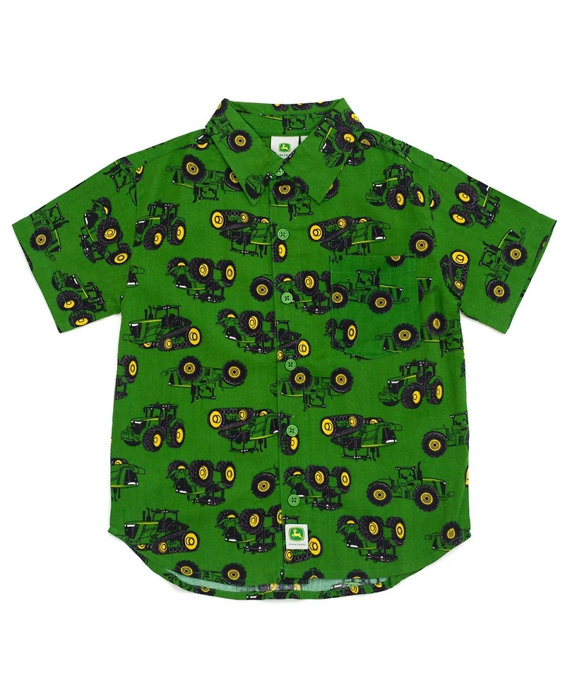 John Deere Little Boys (5-12) Short Sleeve Button-Down Shirt