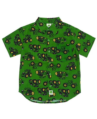John Deere Little Boys (5-12) Short Sleeve Button-Down Shirt