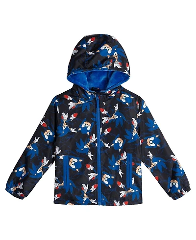 Sonic the Hedgehog Boy's (4-10) Fleece Lined Rain Jacket