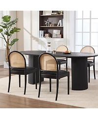 Streamdale Furniture Rattan Upholstered Dining Chairs, Set of 2