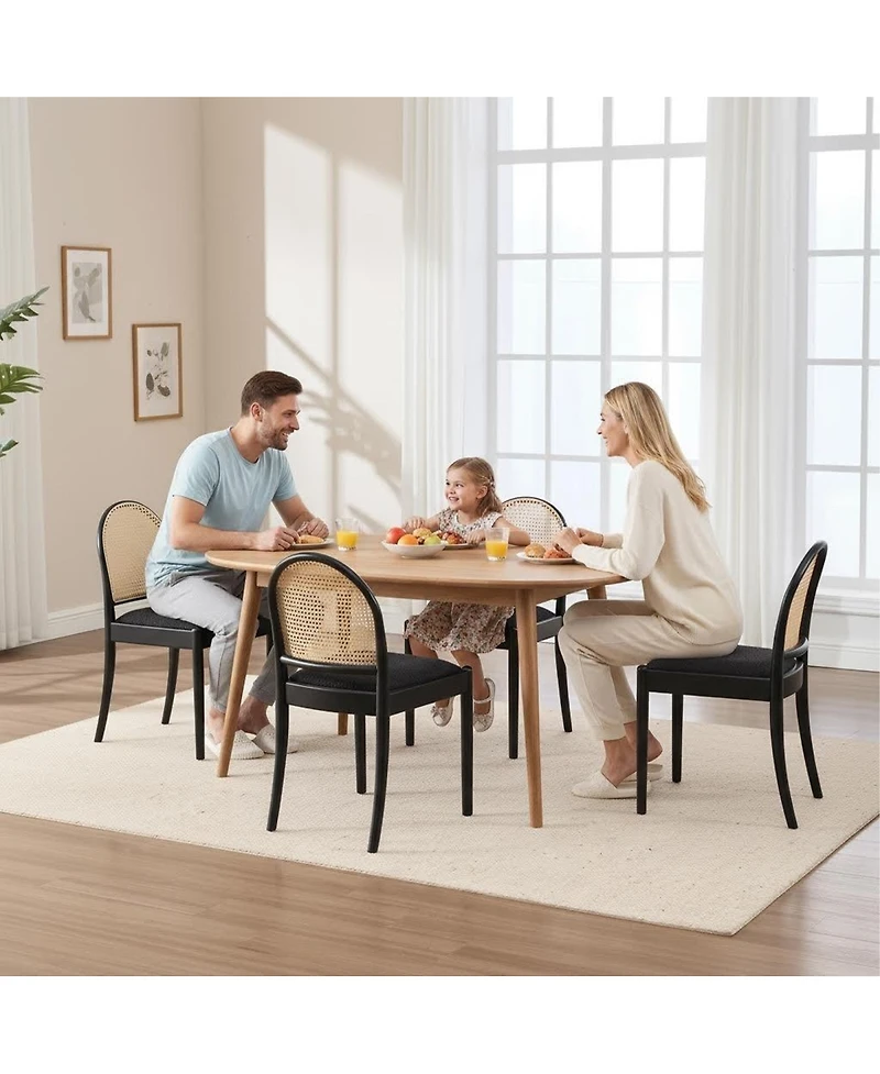 Streamdale Furniture Rattan Upholstered Dining Chairs, Set of 2