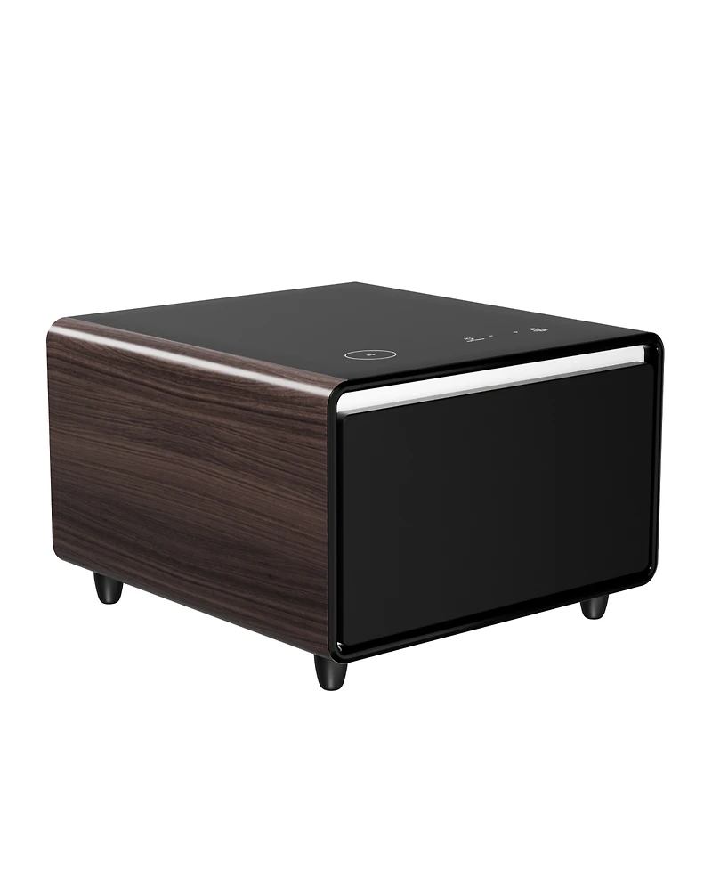 Streamdale Furniture Smart Side Table with Built-in Fridge, Wireless Charging and Usb Ports