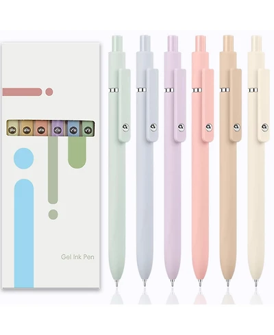Danrong 6 Pack 0.5mm Fine Point Quick Dry Gel Pens Smooth Writing Office Supplies Journaling Pens