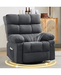 Streamdale Furniture 360 Swivel Rocker Recliner Chair with Side Pockets for Living Room