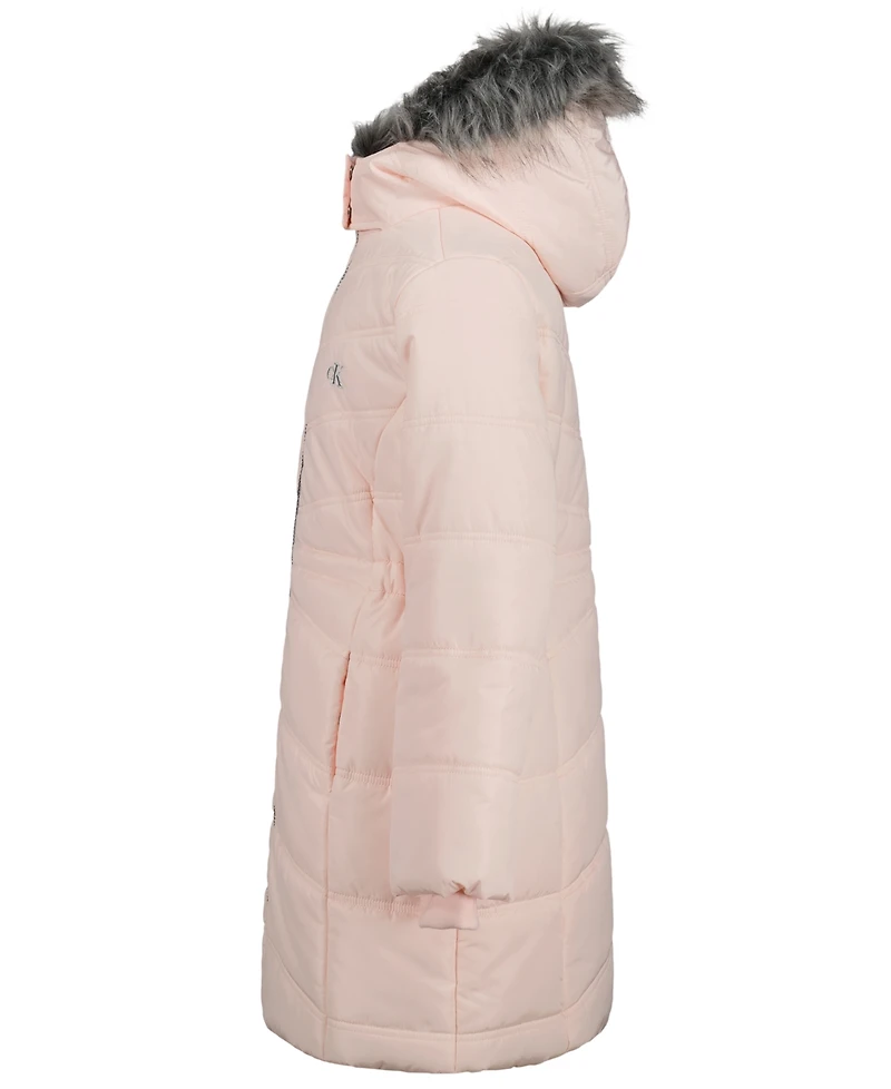 Calvin Klein Girls' 4-6X Aerial Hooded Puffer Jacket