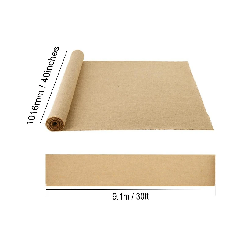 Sugift Burlap Fabric Roll 40 in x 30 ft Jute Garden Plant Cover