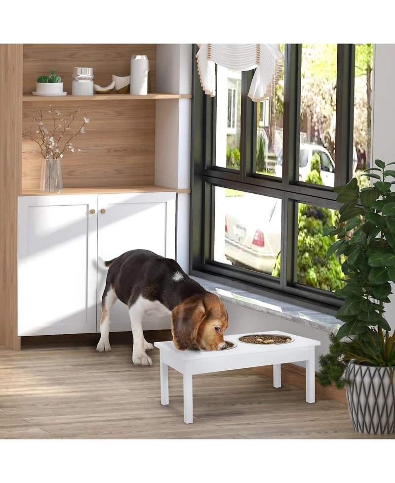 Ruie 23 in Wooden Heavy Duty Elevated Dog Bowl Feeding Station