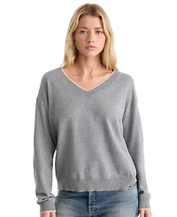 Good American Women's Cozy V-Neck Pull-On Sweater
