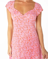 Roxy Women's Alice Floral Cap-Sleeve Mini Dress