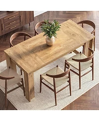 Tribesigns Dining Table for 6–8, 70.8" Farmhouse Dining Room Table with Sturdy Panel Legs, Large Wooden Kitchen Table