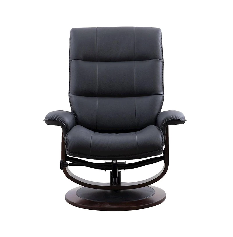 Parker Living Knight - Black Manual Reclining Swivel Chair and Ottoman