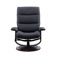 Parker Living Knight - Black Manual Reclining Swivel Chair and Ottoman