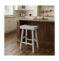HomeRoots 25" Solid Wood Backless Counter Height Bar Chair