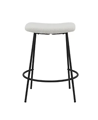 HomeRoots Set of Two 26" Fabric and Metal Backless Counter Height Bar Chairs