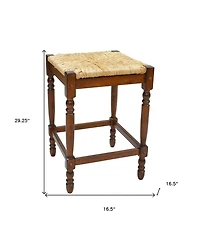 HomeRoots 29" Solid Wood Backless Bar Height Bar Chair