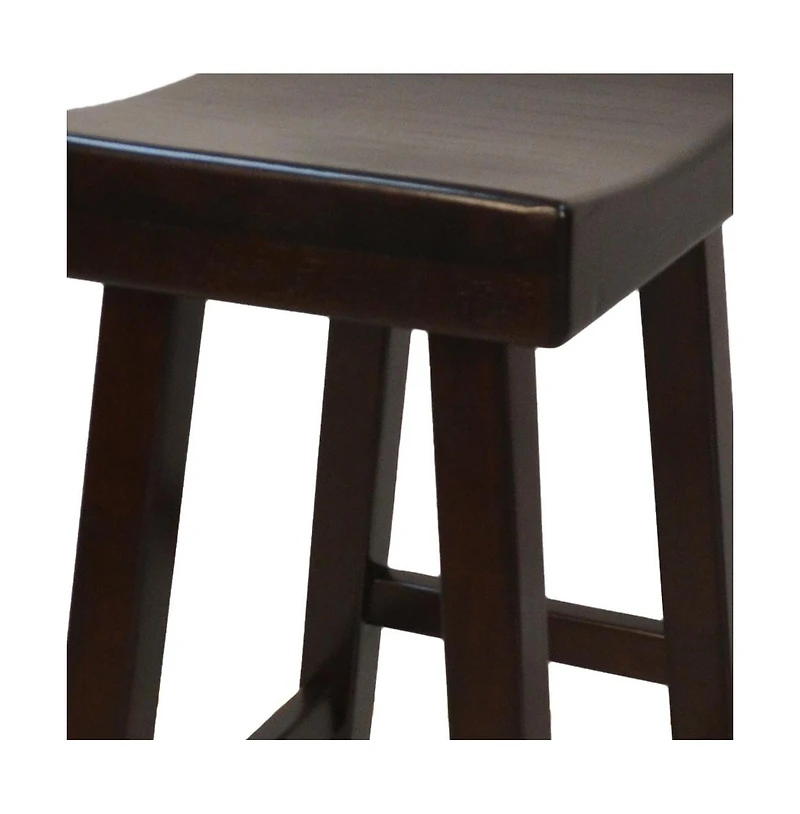 HomeRoots 30" Solid Wood Backless Bar Height Bar Chair