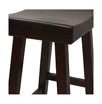 HomeRoots 30" Solid Wood Backless Bar Height Bar Chair