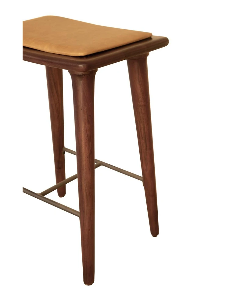 HomeRoots 24" Solid Wood Backless Counter Height Bar Chair