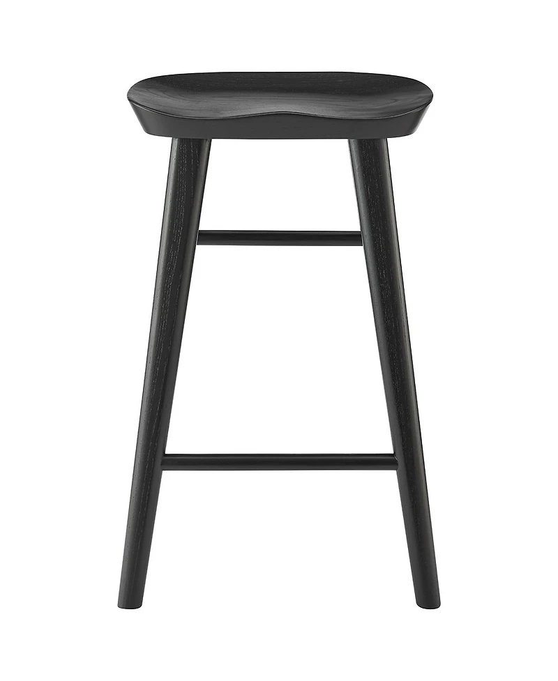 HomeRoots 25" Solid Wood Backless Counter Height Bar Chair
