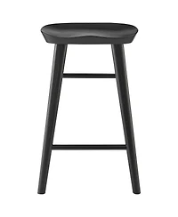HomeRoots 25" Solid Wood Backless Counter Height Bar Chair