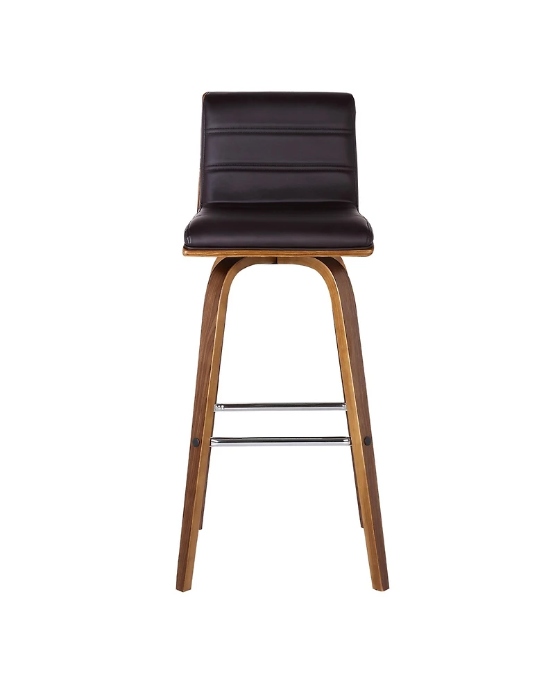 HomeRoots 26" Solid Wood Swivel Low Back Counter Height Bar Chair