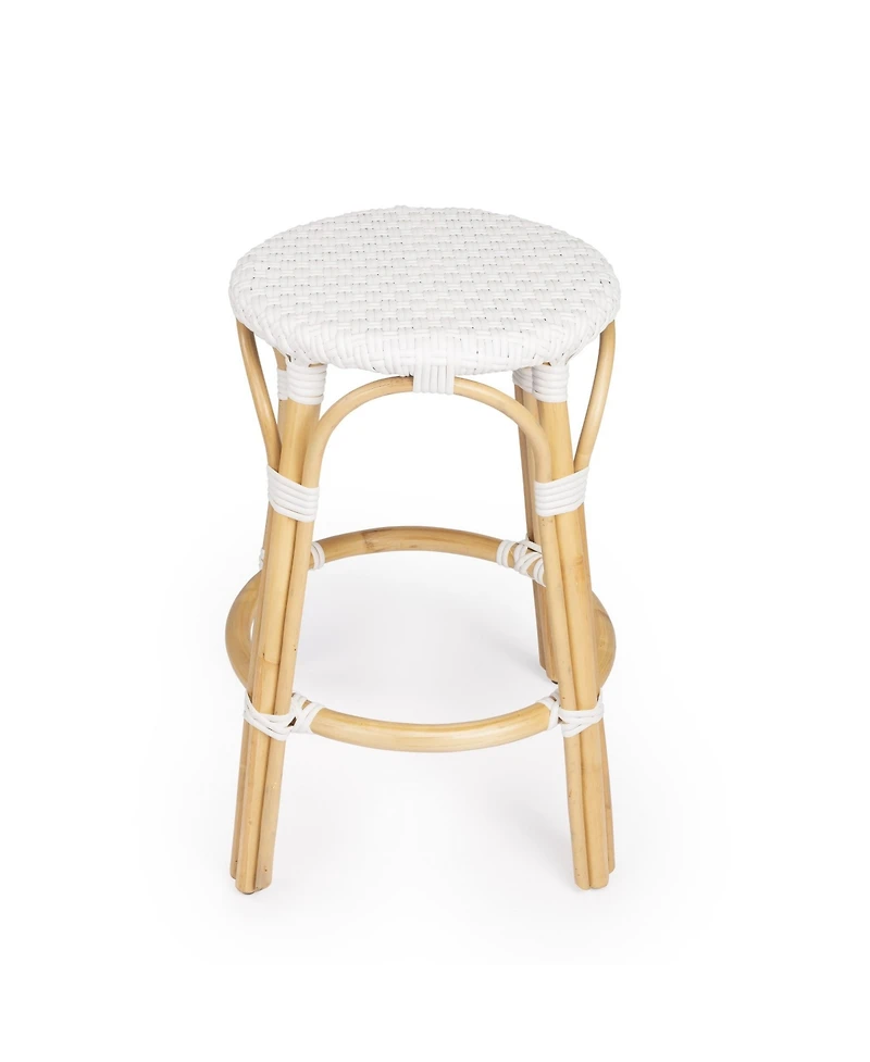 HomeRoots 24" Heavy Duty Rattan Backless Counter Height Bar Chair