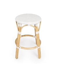 HomeRoots 24" Heavy Duty Rattan Backless Counter Height Bar Chair