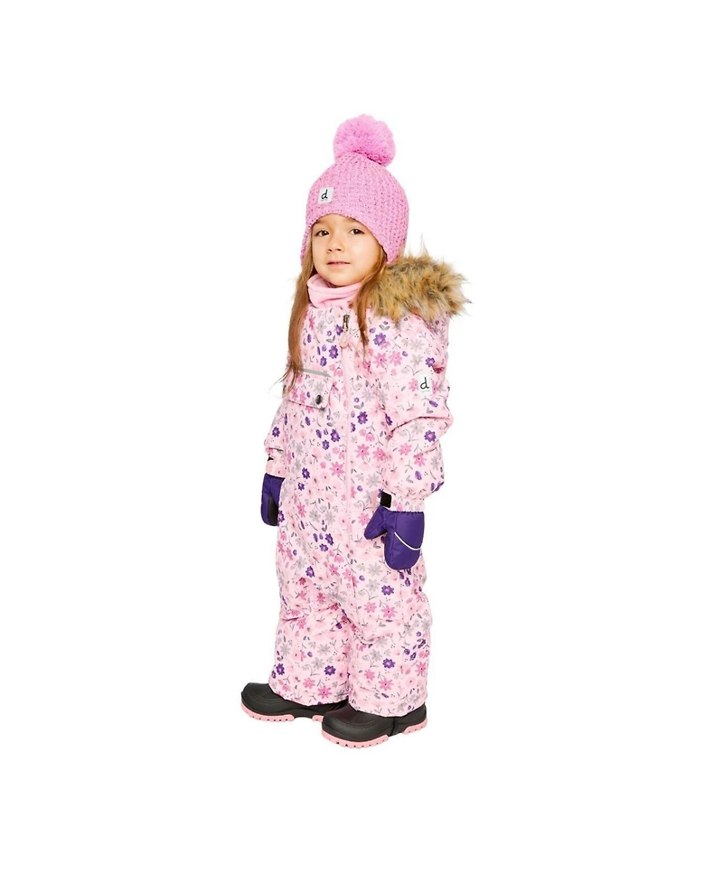Deux par Baby Girl ( 6M to 24 M ) One Piece Snowsuit Adapted for Car Seats Mini Flower Print