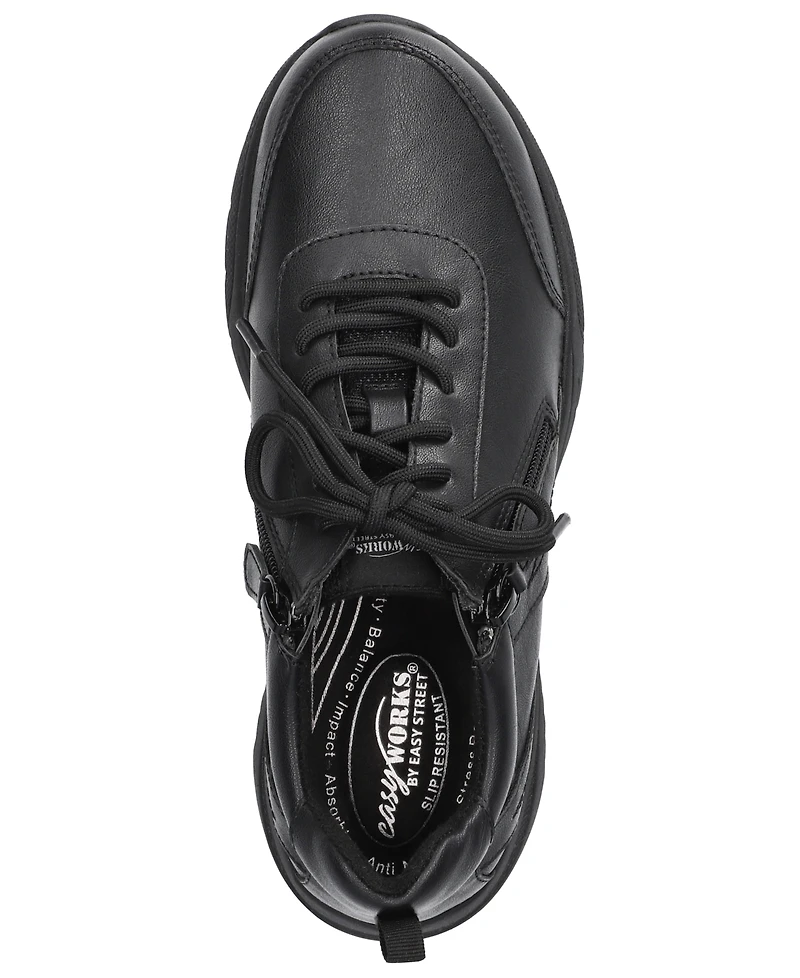 Easy Street Women's Pasilla Slip Resistant Lace-Up Sneakers
