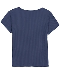 Tommy Hilfiger Girls' 7-16 Pointelle Rib 55 Short-Sleeve T-Shirt