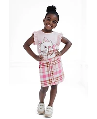 The Aristocats Toddler Girl's (2T-5T) 2-Piece T-Shirt and Plaid Skirt Set