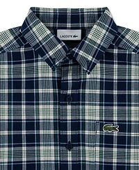 Lacoste Boys' 10-16 Long-Sleeve Plaid Shirt
