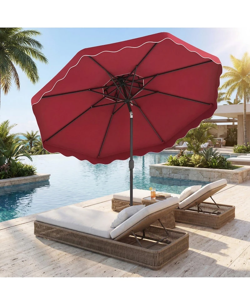 Sugift 9 ft Patio Umbrella with Push Button Tilt and Crank
