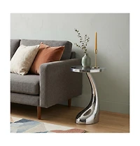 HomeRoots 21" Aluminum Round Abstract End Table