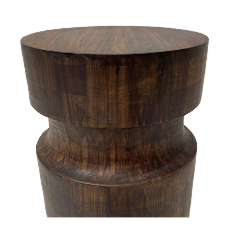 HomeRoots 16" Solid Wood Round End Table
