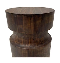 HomeRoots 16" Solid Wood Round End Table