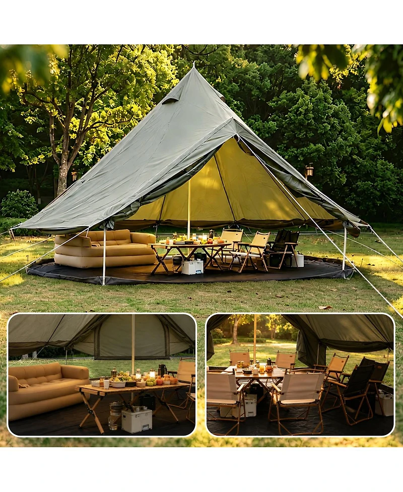 Streamdale Furniture Oxford 13.1feet Family Bell Tent with Stove Jack - 4-Season Glamping Shelter