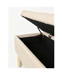 Streamdale Furniture 32" Wide Upholstered Storage Ottoman Bench with Built-in Tray