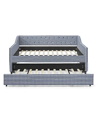 Streamdale Furniture Upholstered Full-Size Convertible Daybed with Trundle and Side Storage