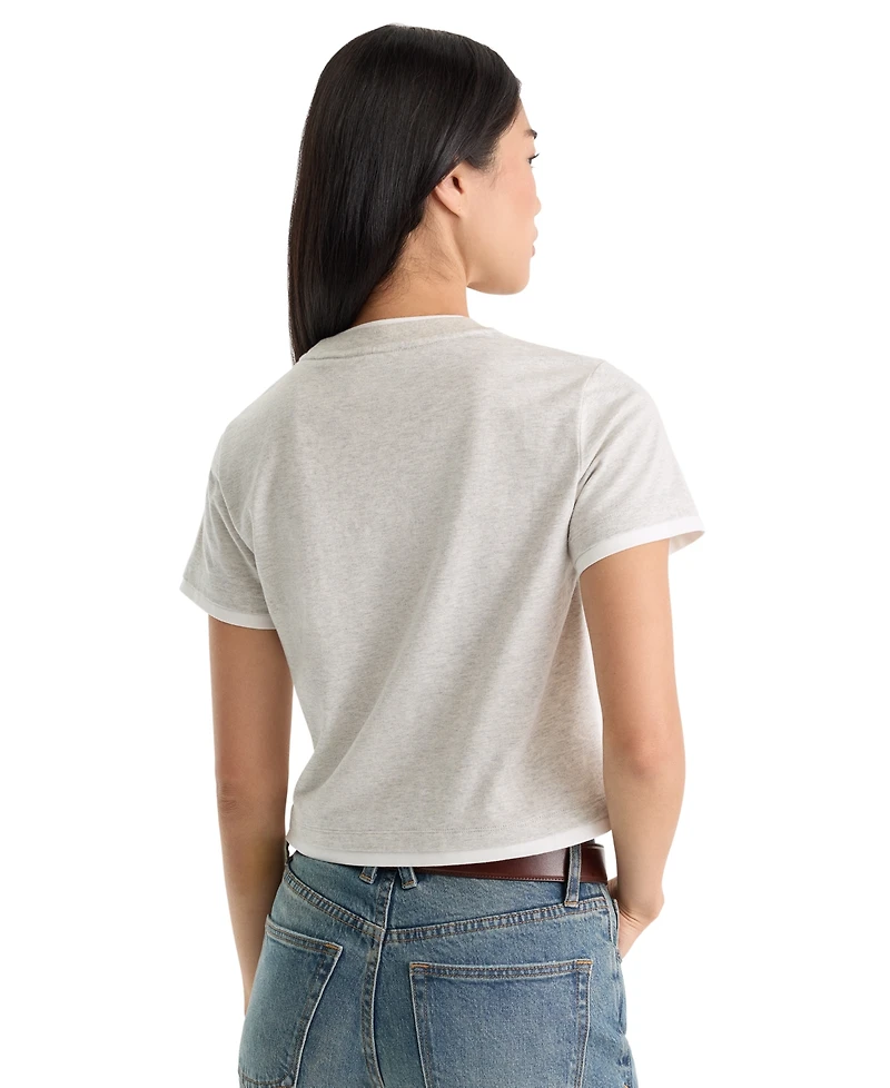 Good American Women's Crewneck Short-Sleeve Cotton Top