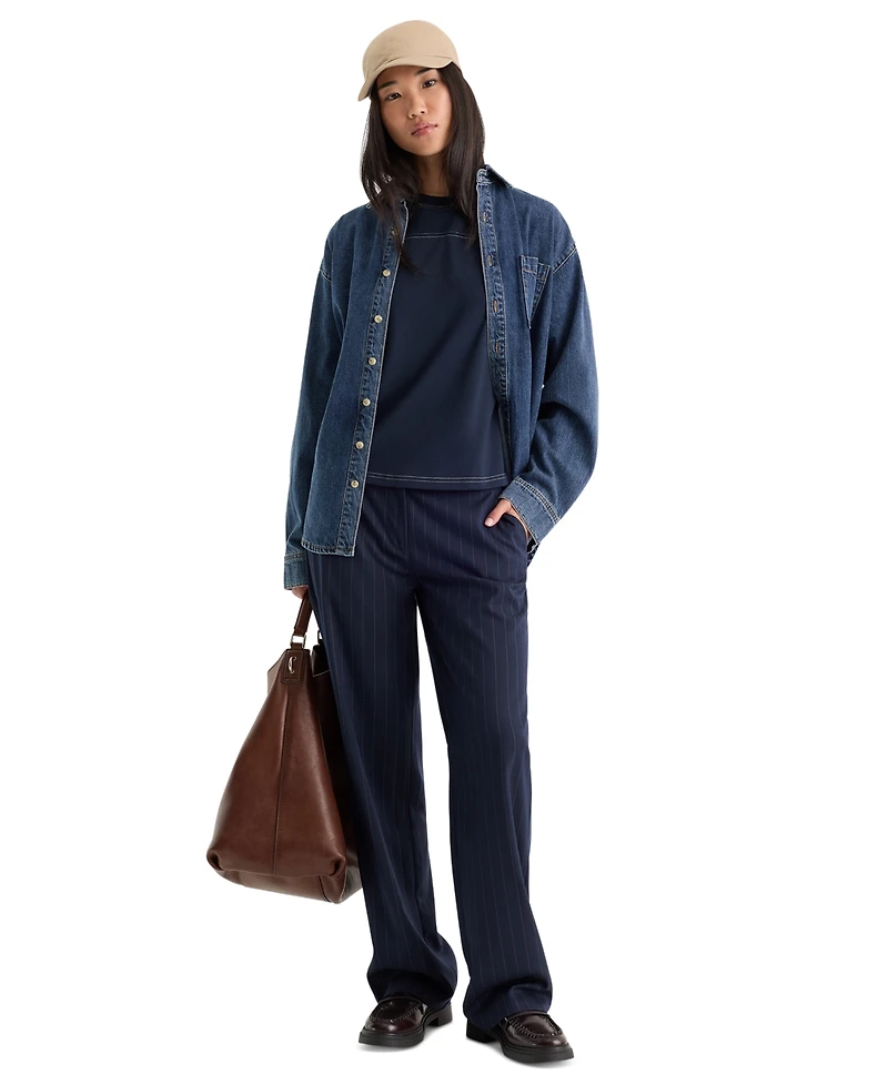 Good American Women's Low-Rise Relaxed Straight-Leg Pants