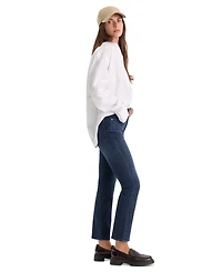 Good American Petite Mid-Rise Straight Ankle Jeans